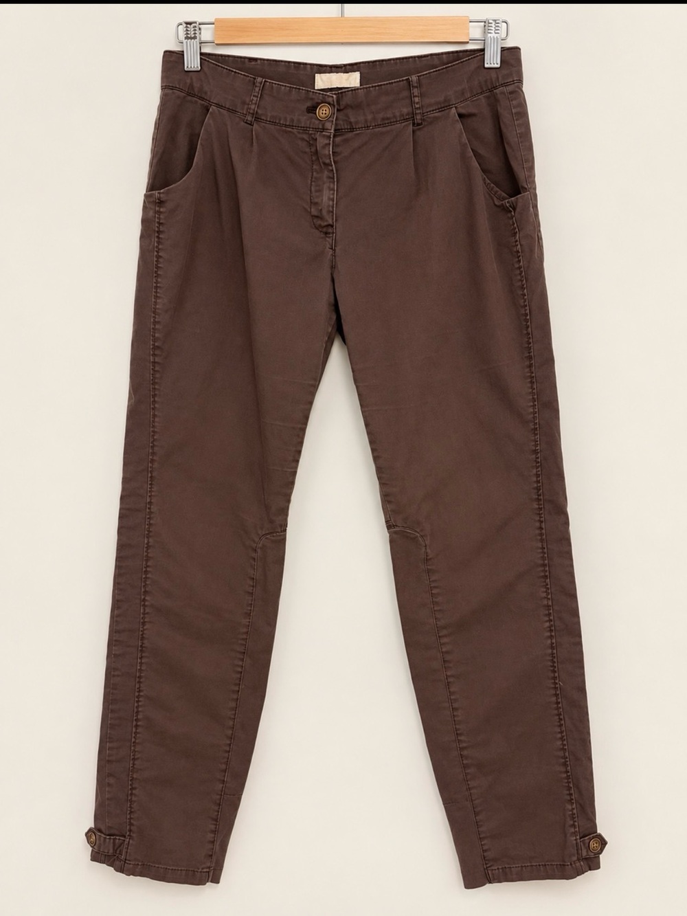 MICHAEL Michael Kors Brown Stretch Cotton Ankle Pants Size 12